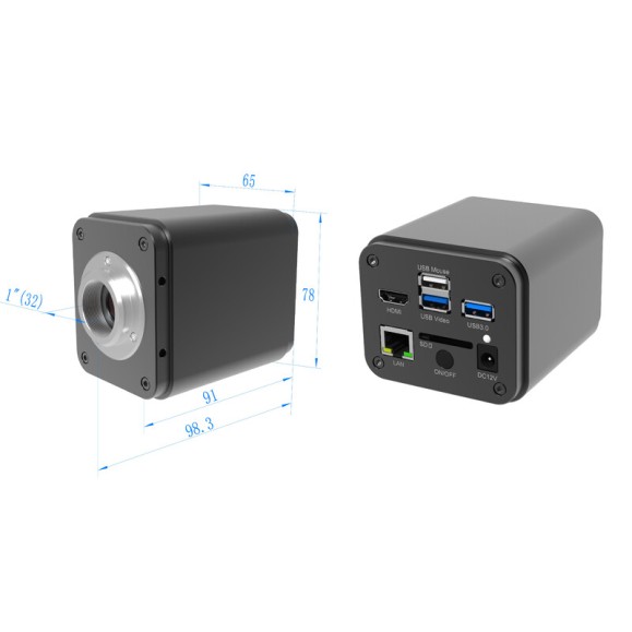 cámara ToupCam X8CAM4K 16MPA, color, CMOS, 1/1,1", 2,4 µm, 60 fps, 16 MP, HDMI/LAN/USB