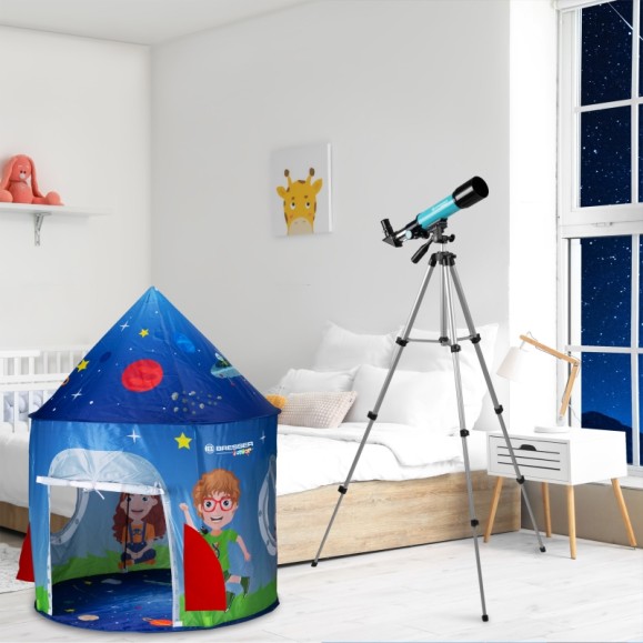 BRESSER JUNIOR Telescopio para niños 50/360 con tienda de campaña