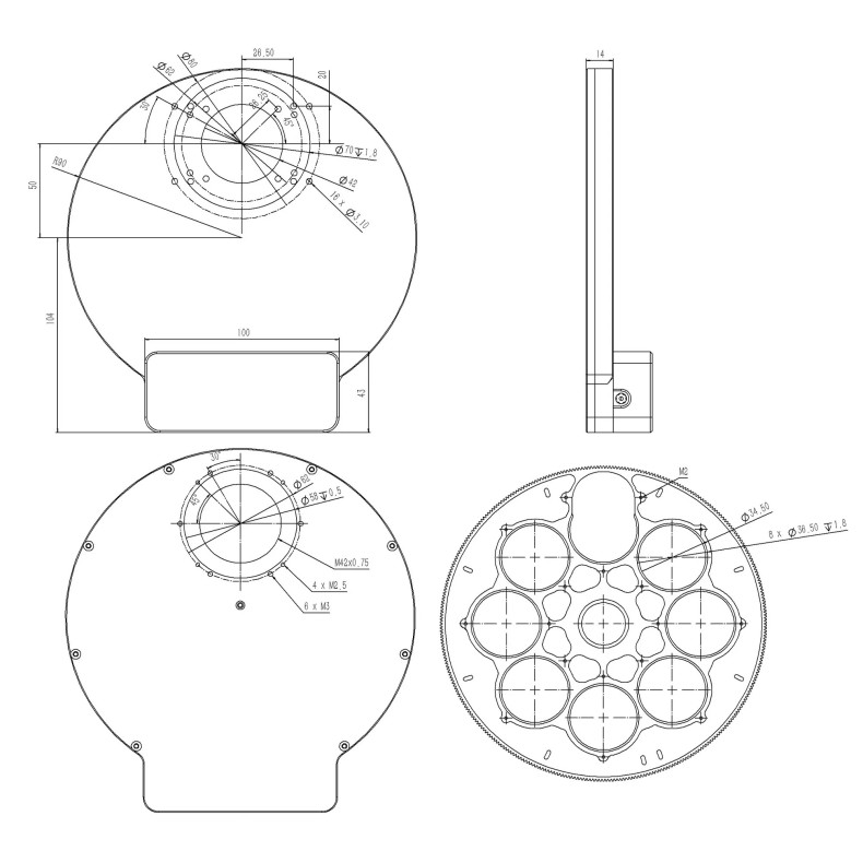 Rueda portafiltros de perfil bajo...