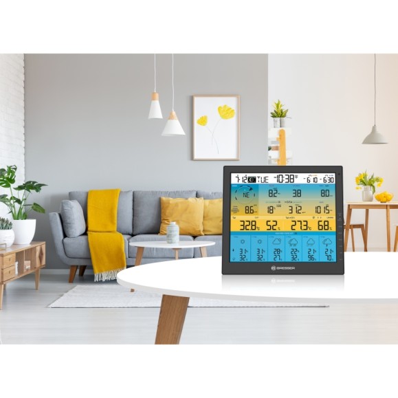 Estación meteorológica BRESSER 4CAST 6 días PRO SF 7 en 1 Wi-Fi con sensor accionado por energía solar