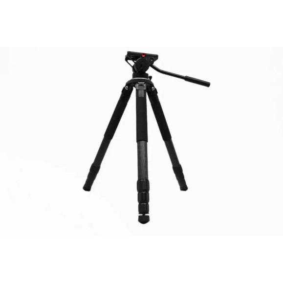 Trípode de fibra de carbono resistente Sky Rover y cabezal fluido LH-20