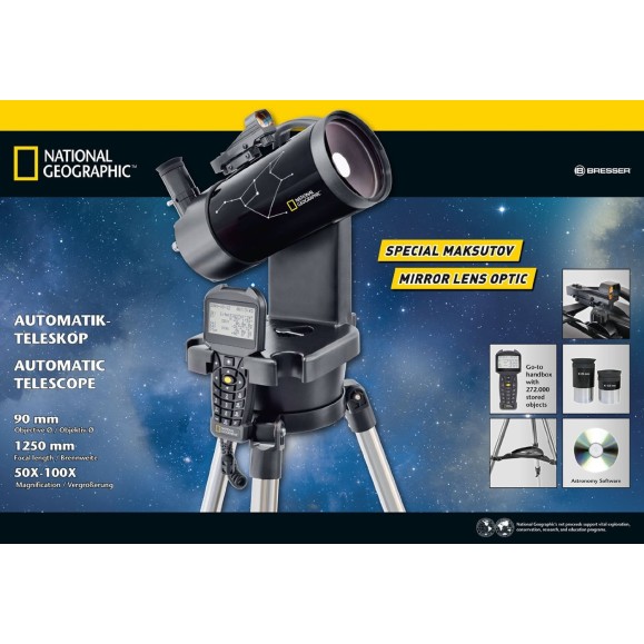 Telescopio Maksutov Cassegrain National Geographic GOTO 90/1250 9062100