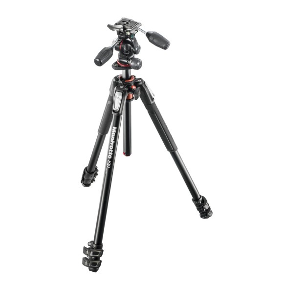 Kit Trípode de Aluminio Manfrotto 190XPRO3-3W con rótula 3 Way